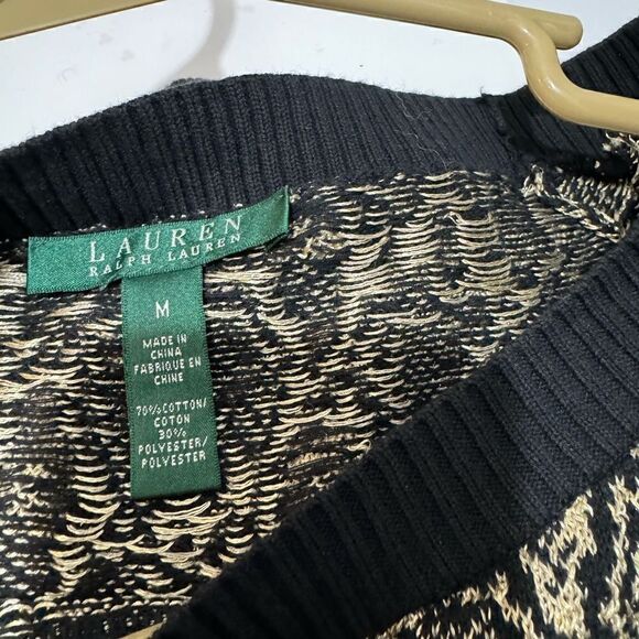 Ralph Lauren 3/4 Sleeve Boat Neck Sweater Tunic Black/Gold  $99.50 - Picture 5 of 5